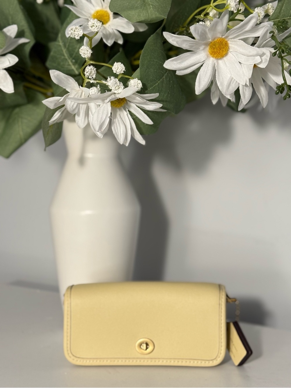 Coach Yellow Crossbody Wallet with Turnlock
